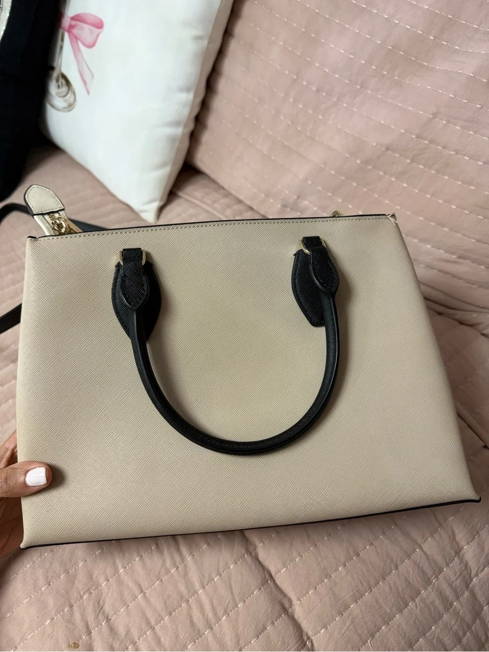 kate spade Cream and Black Satchel with Gold Hardware - Picture 4 of 8